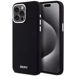 Tok DKNY Liquid Silicone Silver Metal Logo MagSafe Case for iPhone 15 Pro Max Black (DKHMP15XSMCHLK) kép