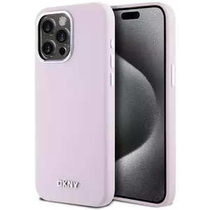 Tok DKNY Liquid Silicone Silver Metal Logo MagSafe Case for iPhone 15 Pro Max Pink (DKHMP15XSMCHLP) kép