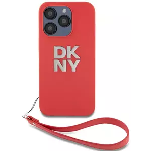 Tok DKNY PU Leather Stack Logo Wrist Strap Case for iPhone 14 Pro Max Red (DKHCP14XPBSWSP) kép