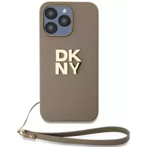 Tok DKNY PU Leather Stack Logo Wrist Strap Case for iPhone 14 Pro Max Beige (DKHCP14XPBSWSE) kép