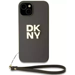 Tok DKNY PU Leather Stack Logo Wrist Strap Case for iPhone 15 Brown (DKHCP15SPBSWSA) kép