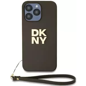 Tok DKNY PU Leather Stack Logo Wrist Strap Case for iPhone 15 Pro Max Brown (DKHCP15XPBSWSA) kép