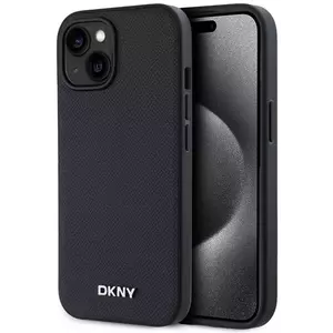 Tok DKNY PU Leather Silver Metal Logo Magsafe Case for iPhone 13 Black (DKHMP13MPGHLMK) kép