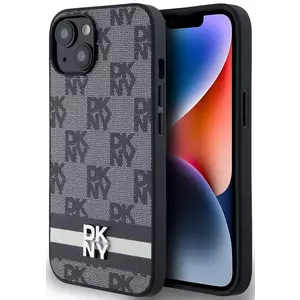 Tok DKNY PU Leather Checkered Pattern and Stripe Case for iPhone 13 Black (DKHCP13MPCPTSSK) kép