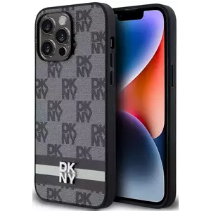 Tok DKNY PU Leather Checkered Pattern and Stripe Case for iPhone 15 Pro Max Black (DKHCP15XPCPTSSK) kép