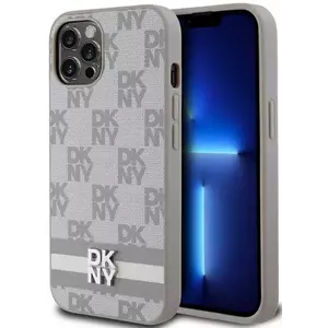 Tok DKNY PU Leather Checkered Pattern and Stripe Case for iPhone 12 Beige (DKHCP12MPCPTSSE) kép