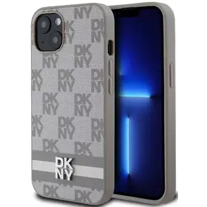 Tok DKNY PU Leather Checkered Pattern and Stripe Case for iPhone 13 Beige (DKHCP13MPCPTSSE) kép