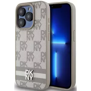 Tok DKNY PU Leather Checkered Pattern and Stripe Case for iPhone 13 Pro Max Beige (DKHCP13XPCPTSSE) kép