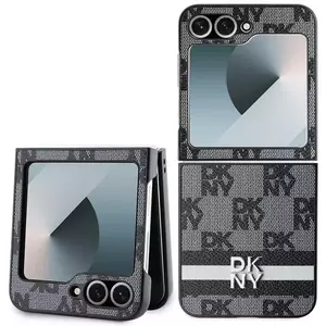 Tok DKNY PU Leather Checkered Pattern and Stripe Case for Samsung Galaxy Z Flip 6 Black (DKHCZF6PCPTSSK) kép