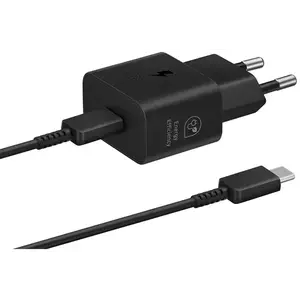 Töltő Samsung EP-T2510EBE + EP-DN980BBE USB-C 25W Travel Charger + USB-C Data Cable Black (OOB Bulk) (57983121786) kép