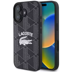 Tok Lacoste Blend Monogram MagSafe Case for iPhone 16 Black (LCHMP16SPIGK) kép