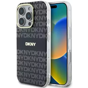 Tok DKNY PC/TPU Repeat Pattern Tonal Stripe Magsafe Case for iPhone 16 Pro Black (DKHMP16LHRHSEK) kép