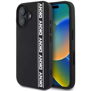 Tok DKNY 3D Rubber Repeat Logo Line Case for iPhone 16 Black (DKHCP16S3DVSDLK) kép