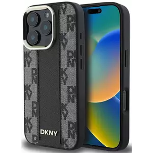 Tok DKNY PU Leather Checkered Pattern Magsafe Case for iPhone 16 Pro Black (DKHMP16LPCPVSLK) kép