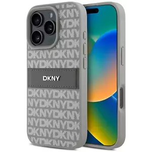 Tok DKNY PU Leather Repeat Pattern Tonal Stripe Case for iPhone 16 Pro Beige (DKHCP16LPRTHSLE) kép