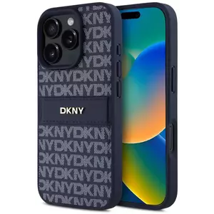 Tok DKNY PU Leather Repeat Pattern Tonal Stripe Case for iPhone 16 Pro Blue (DKHCP16LPRTHSLB) kép