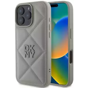 Tok DKNY PU Leather Quilted Stack Logo Case for iPhone 16 Pro Grey (DKHCP16LPQDSLG) kép