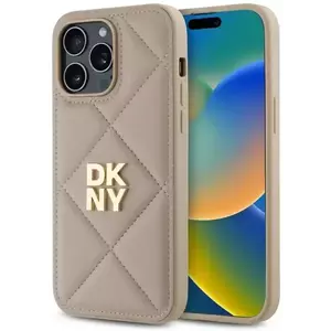 Tok DKNY DKHCP14LPQDSLE iPhone 14 Pro 6.1" beige Quilted Stack Logo (DKHCP14LPQDSLE) kép