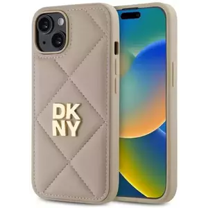 Tok DKNY DKHCP14SPQDSLE iPhone 14 6.1" beige Quilted Stack Logo (DKHCP14SPQDSLE) kép