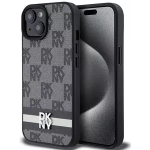 Tok DKNY DKHCP15MPCPTSSK iPhone 15 Plus 6.7" black hardcase Leather Checkered Mono Pattern & Printed Stripes (DKHCP15MPCPTSSK) kép