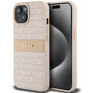 Tok DKNY DKHCP15MPRTHSLP iPhone 15 Plus 6.7" pink hardcase Leather Mono Stripe & Metal Logo (DKHCP15MPRTHSLP) kép