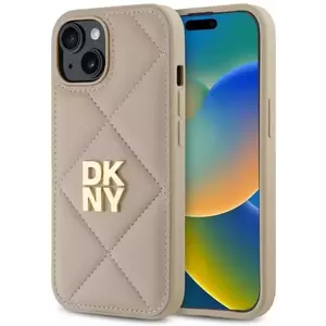 Tok DKNY DKHCP15SPQDSLE iPhone 15 6.1" beige Quilted Stack Logo (DKHCP15SPQDSLE) kép