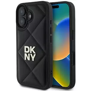 Tok DKNY DKHCP16SPQDSLK iPhone 16 6.1" black Quilted Stack Logo (DKHCP16SPQDSLK) kép