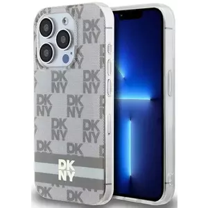 Tok DKNY DKHMP13LHCPTSE iPhone 13 Pro 6.1" beige hardcase IML Checkered Mono Pattern & Printed Stripes MagSafe (DKHMP13LHCPTSE) kép