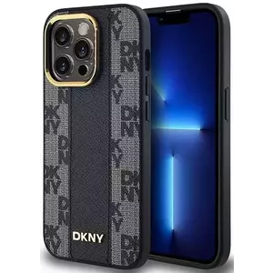 Tok DKNY DKHMP13LPCPVSLK iPhone 13 Pro 6.1" black hardcase Leather Checkered Mono Pattern MagSafe (DKHMP13LPCPVSLK) kép