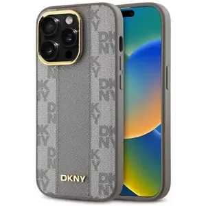 Tok DKNY DKHMP14LPCPVSLE iPhone 14 Pro 6.1" beige hardcase Leather Checkered Mono Pattern MagSafe (DKHMP14LPCPVSLE) kép