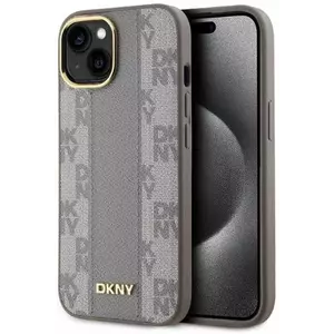 Tok DKNY DKHMP14SPCPVSLE iPhone 14 6.1" beige hardcase Leather Checkered Mono Pattern MagSafe (DKHMP14SPCPVSLE) kép