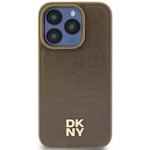 Tok DKNY DKHMP14SPSHRPSW iPhone 14 6.1" brown hardcase Leather Pattern Metal Logo MagSafe (DKHMP14SPSHRPSW) kép