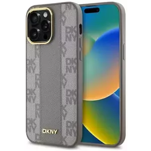 Tok DKNY DKHMP14XPCPVSLE iPhone 14 Pro Max 6.7" beige hardcase Leather Checkered Mono Pattern MagSafe (DKHMP14XPCPVSLE) kép