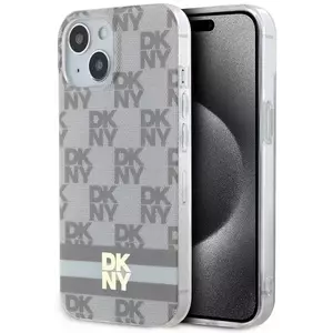 Tok DKNY DKHMP15MHCPTSE iPhone 15 Plus 6.7" beige hardcase IML Checkered Mono Pattern & Printed Stripes MagSafe (DKHMP15MHCPTSE) kép