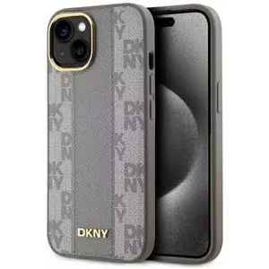 Tok DKNY DKHMP15MPCPVSLE iPhone 15 Plus 6.7" beige hardcase Leather Checkered Mono Pattern MagSafe (DKHMP15MPCPVSLE) kép