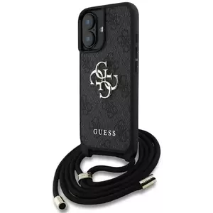 Tok Guess 4G Big Logo Cord Stap Crossbody Case for iPhone 16 black (GUHCP16SP4GMGCRK) kép