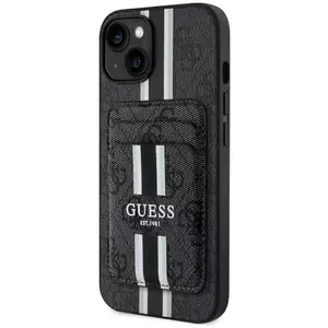 Tok Guess 4G Stripes Case with Magsafe Wallet for iPhone 15 Black (GUBPHCP15SP4RPSK) kép