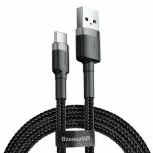 Baseus USB-C gyors adat, és töltőkábel 3A 0, 5m, Szürke-Fekete kép