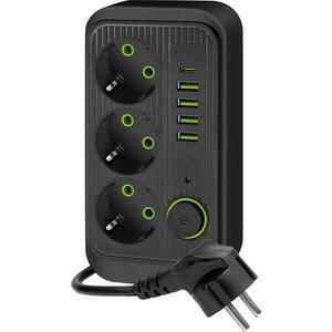 3 Plug + 5 USB Switch (KB0447) kép