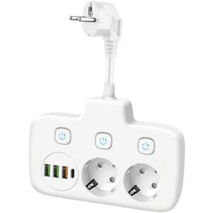 3 Plug + 4 USB Switch (KB0444) kép