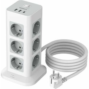 12 Plug + 4 USB 2 m Switch (TPS04-DE) kép