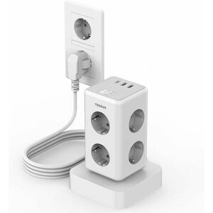 6 Plug + 3 USB 2 m Switch (‎TS-306TS-C) kép