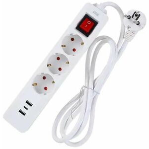3 Plug + 3 USB 3 m Switch (DA01159) kép