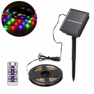 Napelemes RGB színválasztós LED szalag, távirányítóval - 3 méter kép