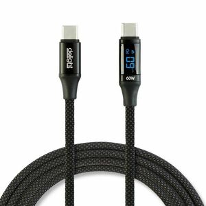 Adatkábel - Type-C / Type-C - teljesítmény kijelzéssel - fekete - 1 m - 3 A - 60W kép