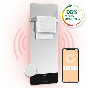 Klarstein Hot Spot Crystal Reflect Smart, infravörös hősugárzó, 850 W, alkalmazás, időzítő, tükör kép