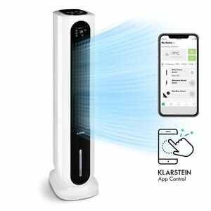 Klarstein Polar Tower Smart, ventilátor, léghűtő, 7L, 85W, távirányító, 5x hűtődoboz kép