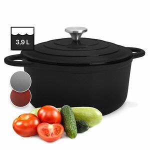Klarstein Podolica, tepsi, 3, 9 L, öntöttvas, zománcozott, kerek, fogantyúk kép
