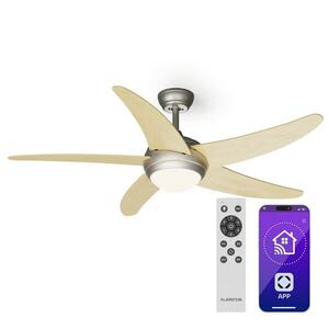 Klarstein Bolero 2 az 1-ben Smart, mennyezeti ventilátor, Ø 132 cm, fény 55 W, távirányító, vezérlés applikáción keresztül, 2 menetirány kép