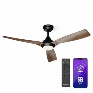 Klarstein Fiji Flow 2 az 1-ben Smart, mennyezeti ventilátor, Ø 132 cm, dimmelhető LED világítás, távirányító, vezérlés applikáción keresztül, 2 irányú működtetés kép